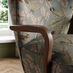 Eliza Flatweave Arboretum Print Wooden Armchair - thumbnail 2