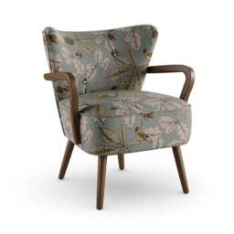 Eliza Flatweave Arboretum Print Wooden Armchair - thumbnail 6