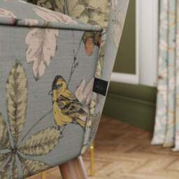 Eliza Flatweave Arboretum Print Wooden Armchair - thumbnail 3