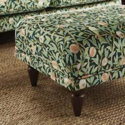 Jolene William Morris Bird & Pomegranate Print Velvet Footstool - thumbnail 3