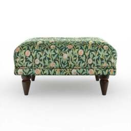 Jolene William Morris Bird & Pomegranate Print Velvet Footstool - thumbnail 6