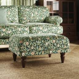 Jolene William Morris Bird & Pomegranate Print Velvet Footstool - thumbnail 1