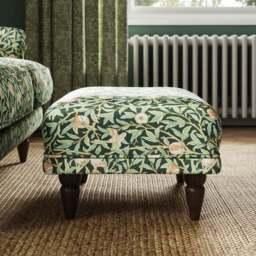 Jolene William Morris Bird & Pomegranate Print Velvet Footstool - thumbnail 2