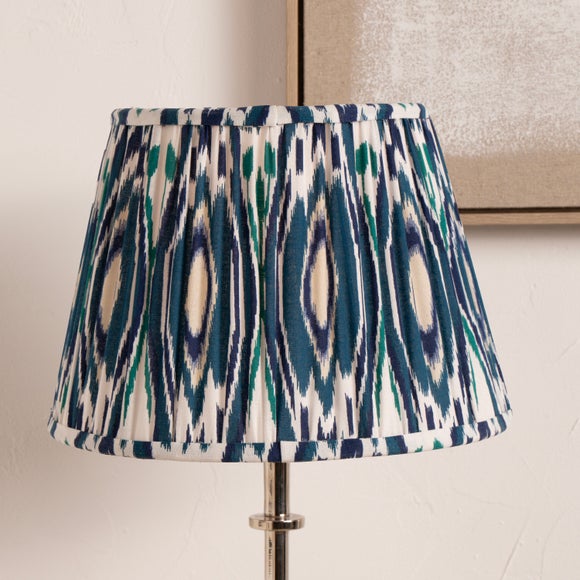 Izara Ikat Patterned Gathered Tapered Lamp Shade - image 1
