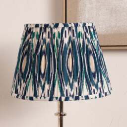 Izara Ikat Patterned Gathered Tapered Lamp Shade - thumbnail 1