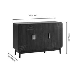 DUSK Marnie 3 Door Sideboard - Walnut - thumbnail 9