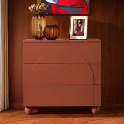 DUSK Rachel Arch Front 3 Drawer Chest - Terracotta - thumbnail 1