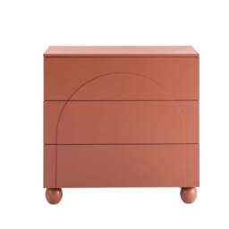 DUSK Rachel Arch Front 3 Drawer Chest - Terracotta - thumbnail 3