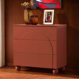 DUSK Rachel Arch Front 3 Drawer Chest - Terracotta - thumbnail 2
