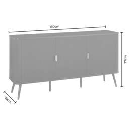 DUSK Hattie 3 Door Sideboard - Walnut - thumbnail 9