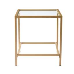 DUSK Glass Square Side Table - Gold - thumbnail 2