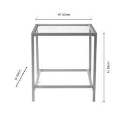 DUSK Glass Square Side Table - Gold - thumbnail 5