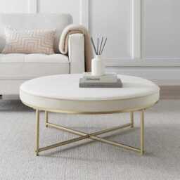 DUSK Northwich Round Pouffe - Ecru