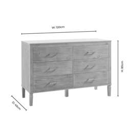 DUSK Sienna 6 Drawer Chest - Taupe - thumbnail 8