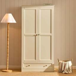 DUSK Ruby 2 Door Wardrobe with Drawer - Cream