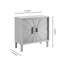 DUSK Amaya Ash 2 Door Sideboard - Light Wood - thumbnail 8