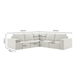 DUSK Brooklyn Large Left Hand Corner Sofa - Cappuccino - thumbnail 7