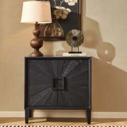DUSK Amaya Ash 2 Door Sideboard - Black - thumbnail 2