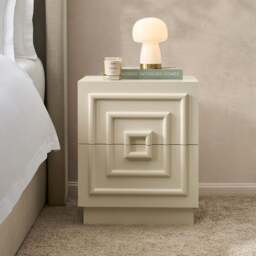 DUSK Harlow 2 Drawer Bedside Table - Cream - thumbnail 2