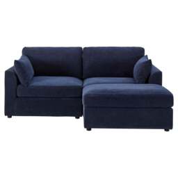 DUSK Miami Small Chaise Sofa - Chenille Navy - thumbnail 3
