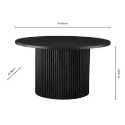 DUSK Hattie Round Pedestal Coffee Table - Black - thumbnail 7