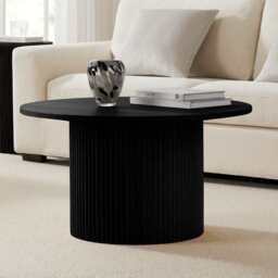 DUSK Hattie Round Pedestal Coffee Table - Black - thumbnail 4