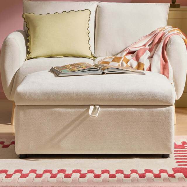 DUSK Clapham Storage Pouffe - Chenille Ivory - image 1