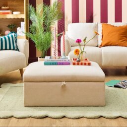 DUSK Clapham Storage Pouffe - Chenille Ivory - thumbnail 3