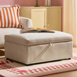 DUSK Clapham Storage Pouffe - Chenille Ivory - thumbnail 2