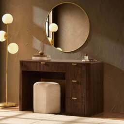 DUSK Hattie Large Dressing Table with Drawers - Walnut