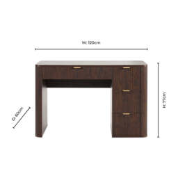 DUSK Hattie Large Dressing Table with Drawers - Walnut - thumbnail 8