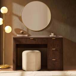 DUSK Hattie Large Dressing Table with Drawers - Walnut - thumbnail 2