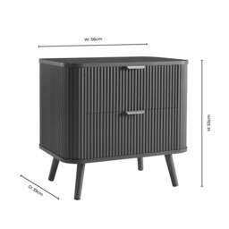 DUSK Hattie 2 Drawer Bedside Table- Midnight - thumbnail 9