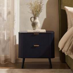 DUSK Hattie 2 Drawer Bedside Table- Midnight - thumbnail 2