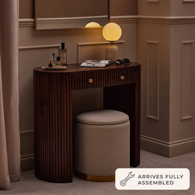 DUSK Finley Mango Wood Dressing Table Console - Walnut - image 1