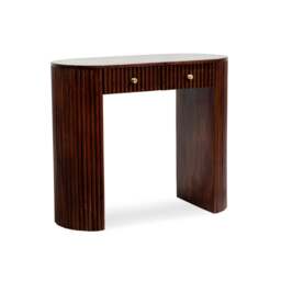 DUSK Finley Mango Wood Dressing Table Console - Walnut - thumbnail 4