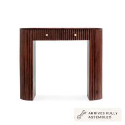 DUSK Finley Mango Wood Dressing Table Console - Walnut - thumbnail 3