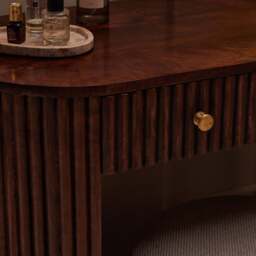 DUSK Finley Mango Wood Dressing Table Console - Walnut - thumbnail 2