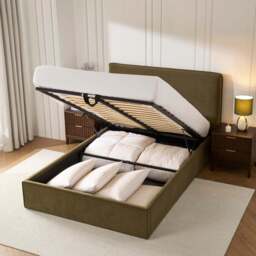 DUSK Oslo Ottoman Storage Bed - Olive - King Size - thumbnail 8