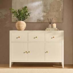 DUSK Poppy 3 Door Sideboard with Drawers - Cream - thumbnail 2