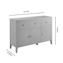 DUSK Poppy 3 Door Sideboard with Drawers - Cream - thumbnail 9