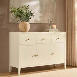 DUSK Poppy 3 Door Sideboard with Drawers - Cream - thumbnail 1