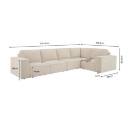 DUSK Brooklyn Large Right Hand L-Shape Sofa - Ink - thumbnail 6