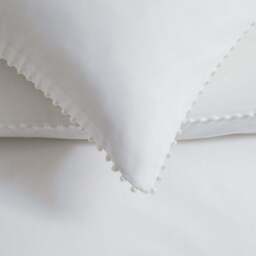 DUSK Girona 200 Thread Count Pom-Pom Duvet Cover - Cotton - White - Double - thumbnail 2