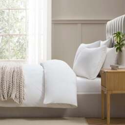 DUSK Girona 200 Thread Count Pom-Pom Duvet Cover - Cotton - White - Double - thumbnail 3
