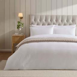 DUSK Girona 200 Thread Count Pom-Pom Duvet Cover - Cotton - White - Double - thumbnail 1