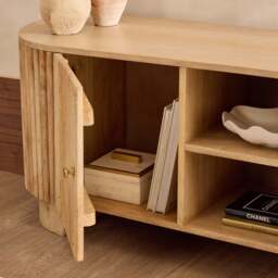 "DUSK Finley Mango Wood Tv Unit for Tv Unit TVs up to 55"" - Natural" - thumbnail 2
