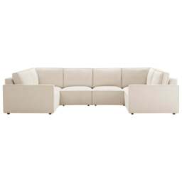 DUSK Brooklyn Slim Arm U-Shape Sofa - Chenille Ivory - thumbnail 3