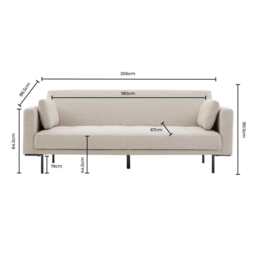 DUSK Hudson Click Clack Sofa Bed - Stone Grey - thumbnail 8