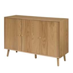 DUSK Heidi Oak 3 Door Sideboard - Light Wood - thumbnail 5
